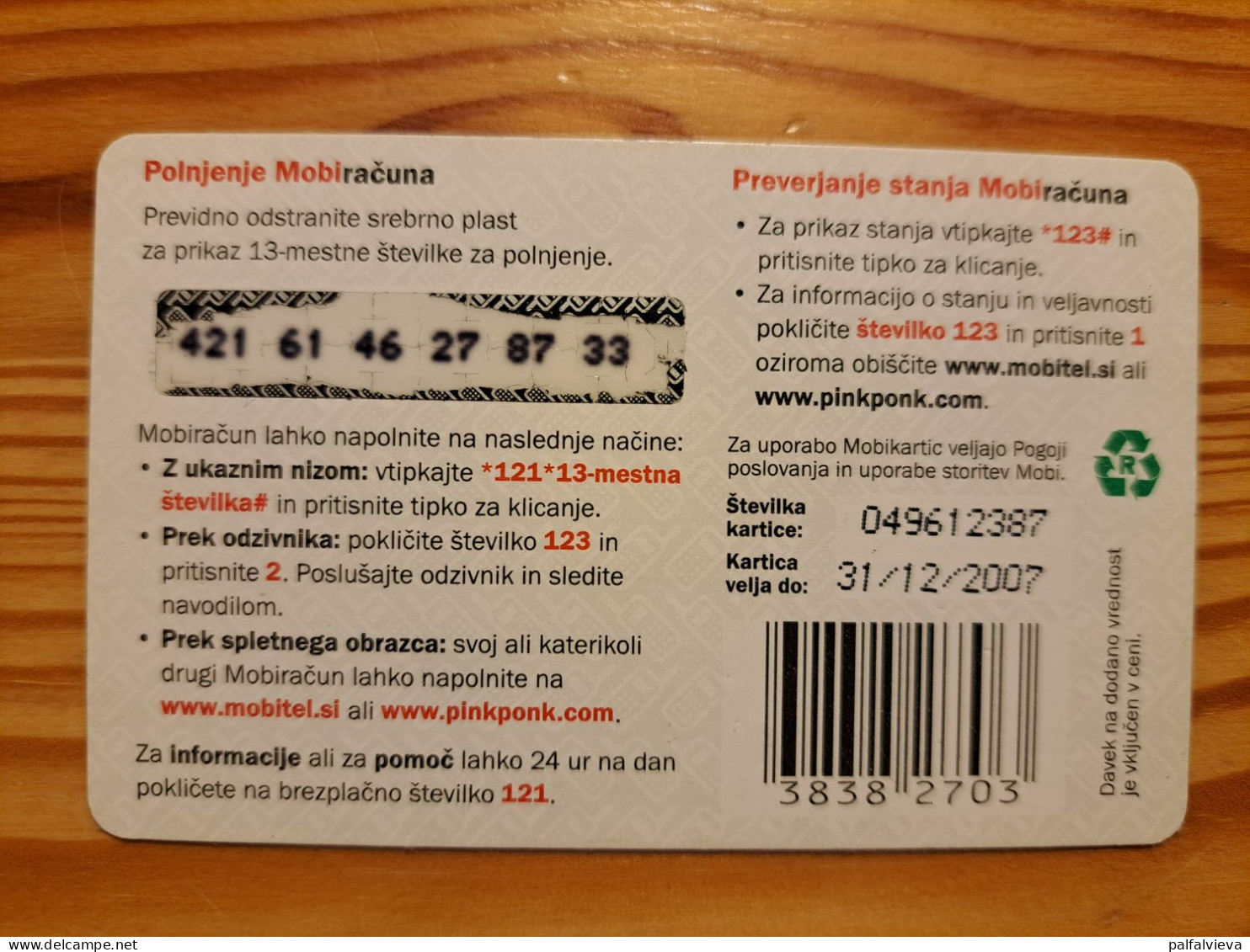 Prepaid Phonecard Slovenia, Mobi - Bird - Slovenia