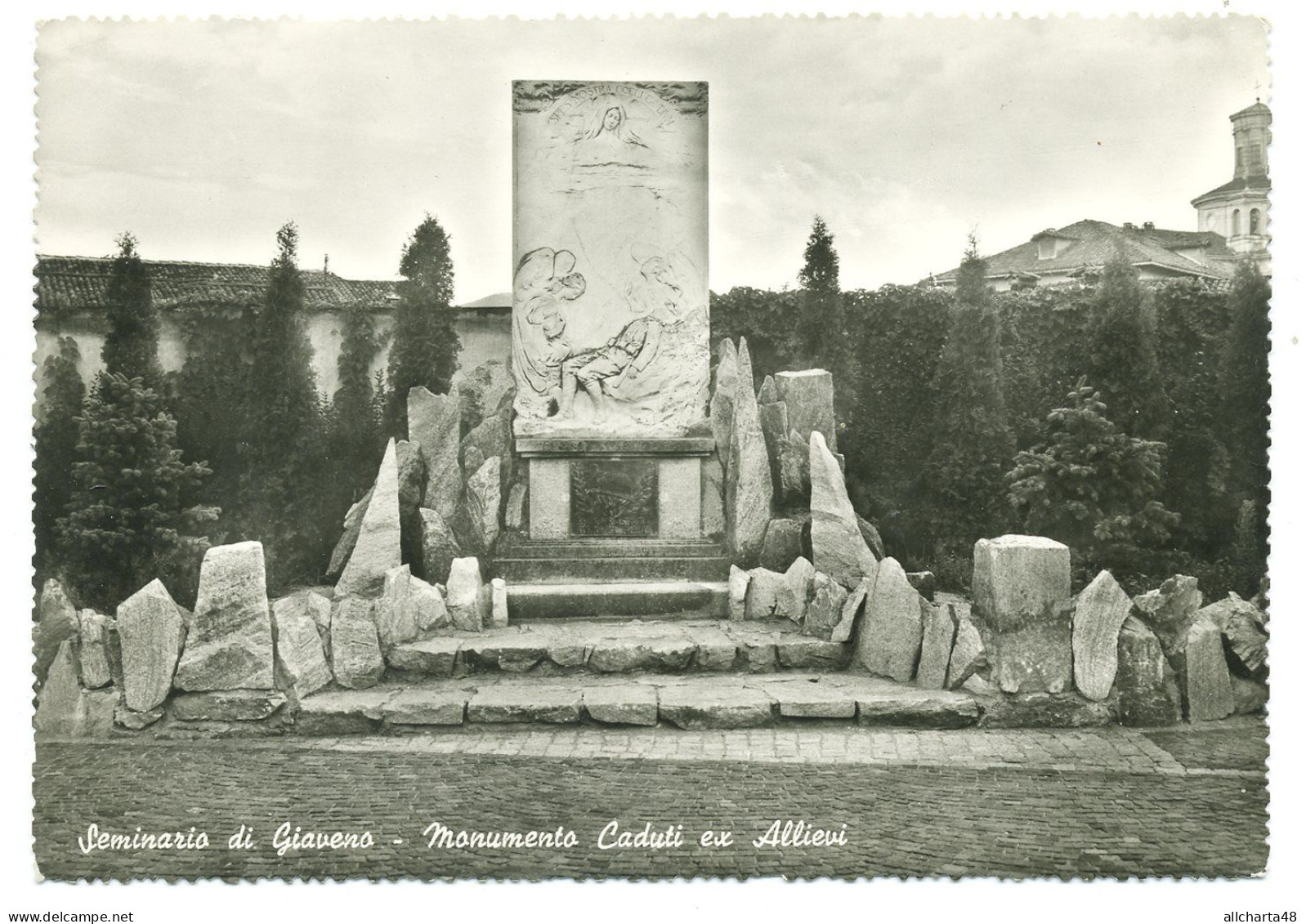 D6523] GIAVENO Torino SEMINARIO - MONUMENTO AI CADUTI EX ALLIEVI Cartolina Viaggiata 1962 - Multi-vues, Vues Panoramiques