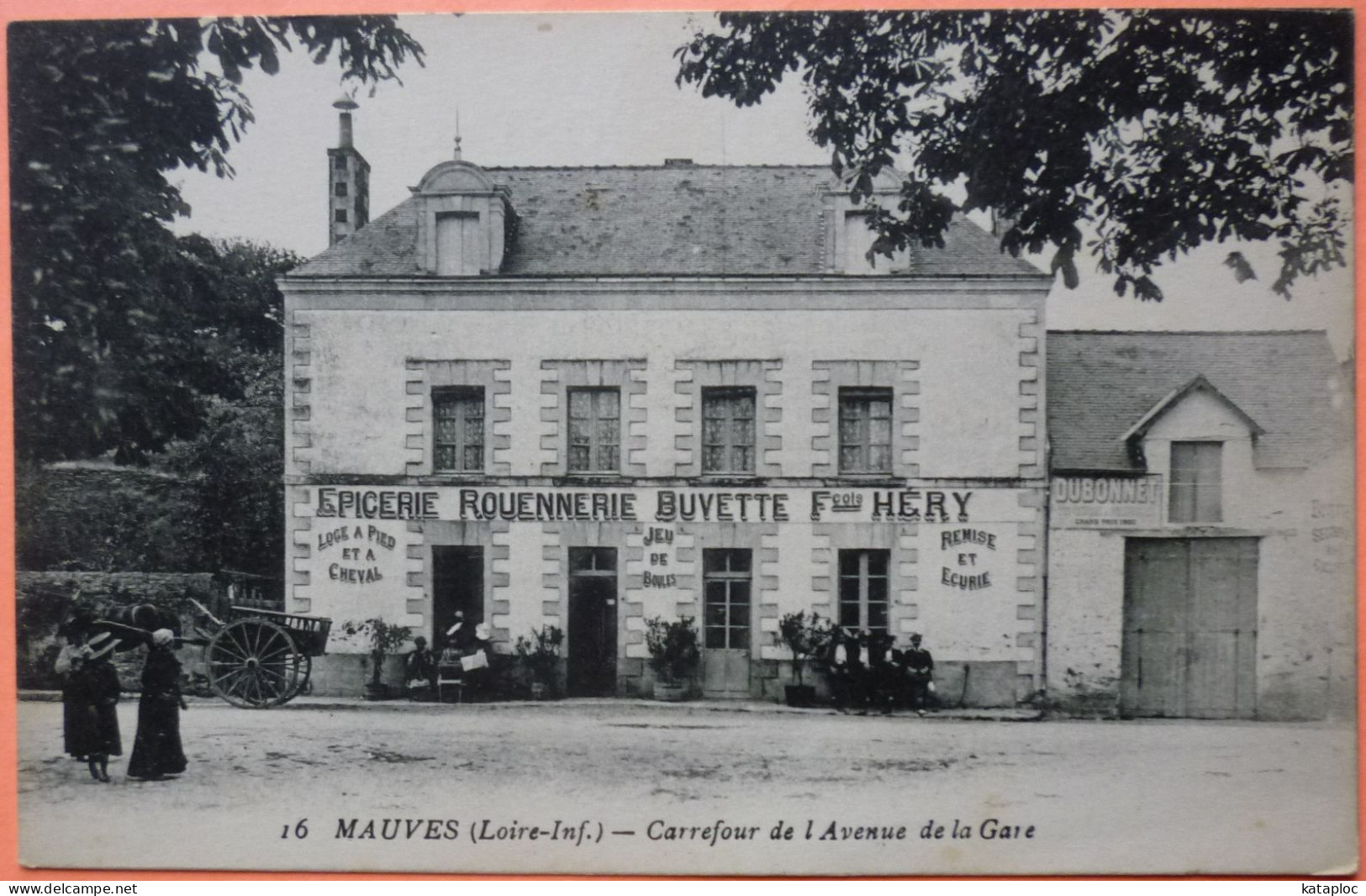 CARTE MAUVES - 44 - CARREFOUR DE L' AVENUE DE LA GARE - EPICERIE ROUENNERIE BUVETTE HERY -SCAN RECTO/VERSO-13 - Mauves-sur-Loire