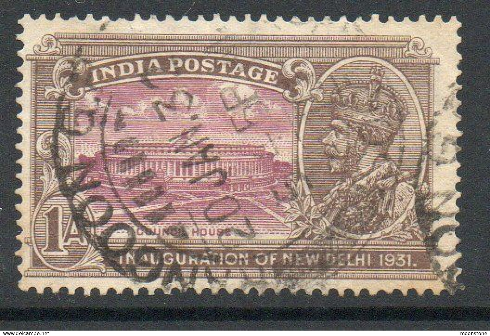India 1931 GV Inauguration Of New Delhi 1 Anna Value, Wmk. Multiple Star, Used, SG 228 (E) - 1911-35 Roi Georges V