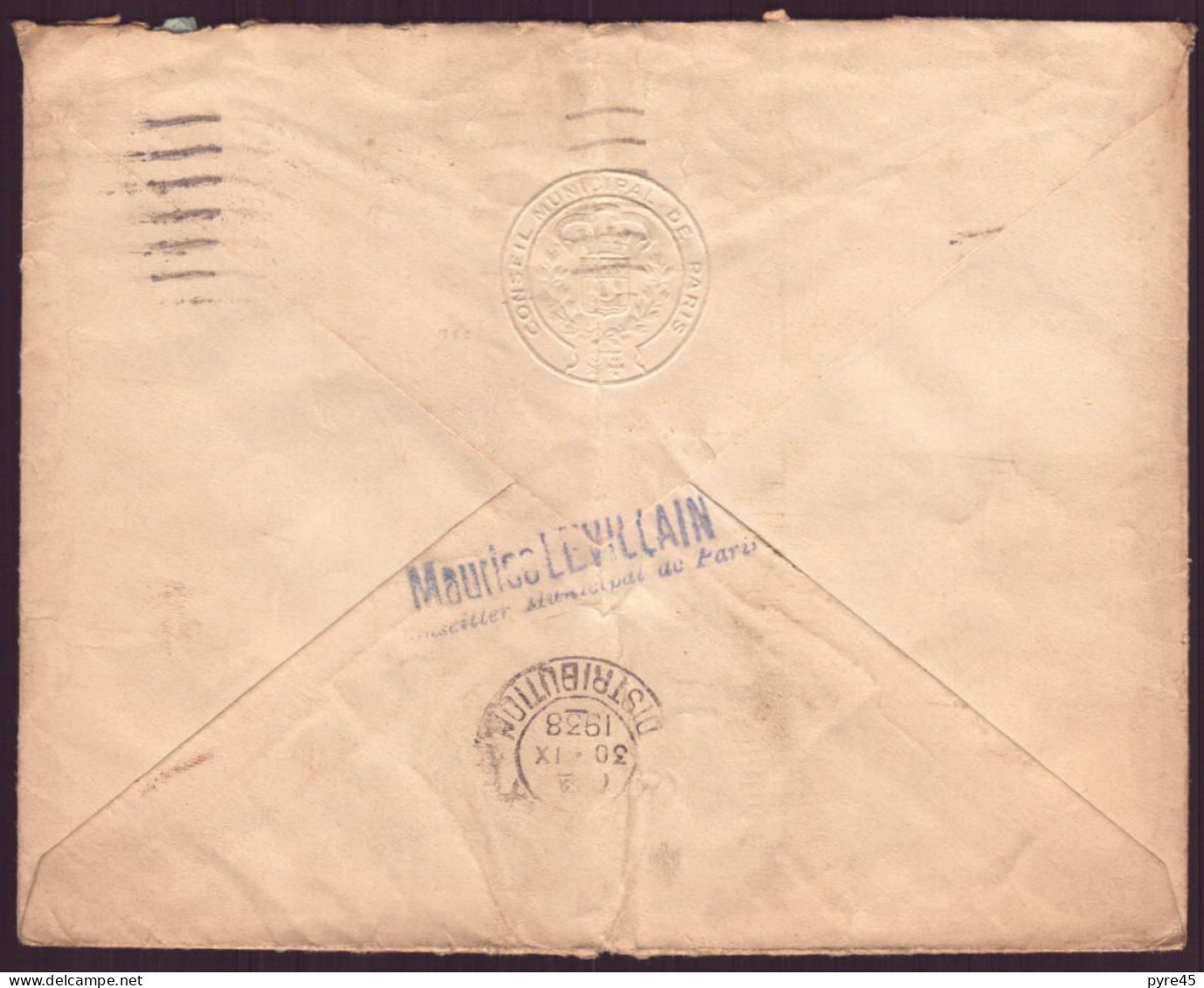 France, Enveloppe à En-tête " Conseil Municipal De Paris " Du 29 Septembre 1938 De Paris Pour Paris - Sonstige & Ohne Zuordnung