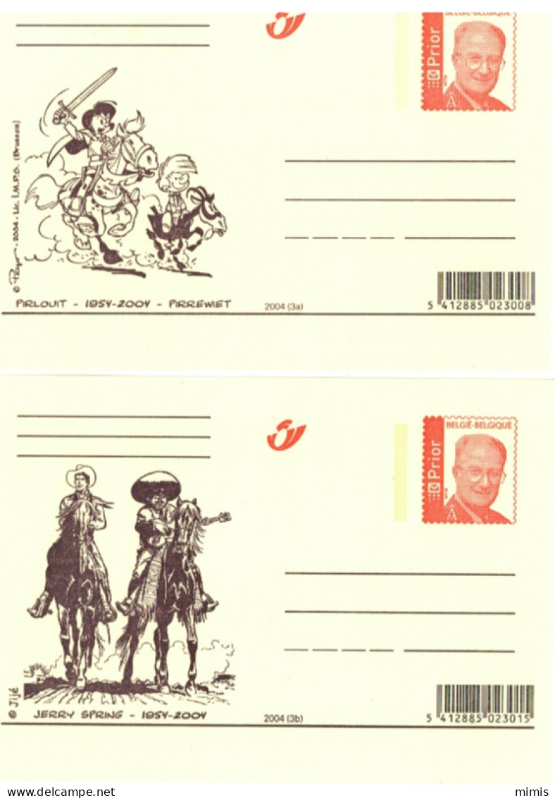 BELGIQUE     ENTIERS POSTAUX  La Patrouille Des Castors-Pirlouit-Jerry Spring-Dan Cooper - Illustrated Postcards (1971-2014) [BK]