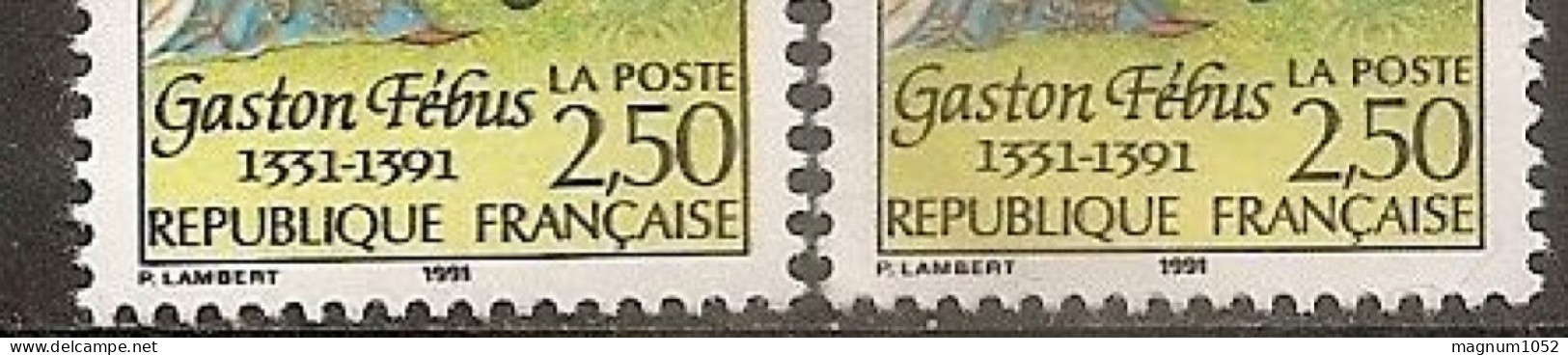 VARIETE N 2708 ** 1 TB DOUBLE FRAPPE  - RE ENTRY DES INSCRIPTIONS EN NOIRES  - TRES VISIBLE AU SCANN - RRR !!! - Unused Stamps