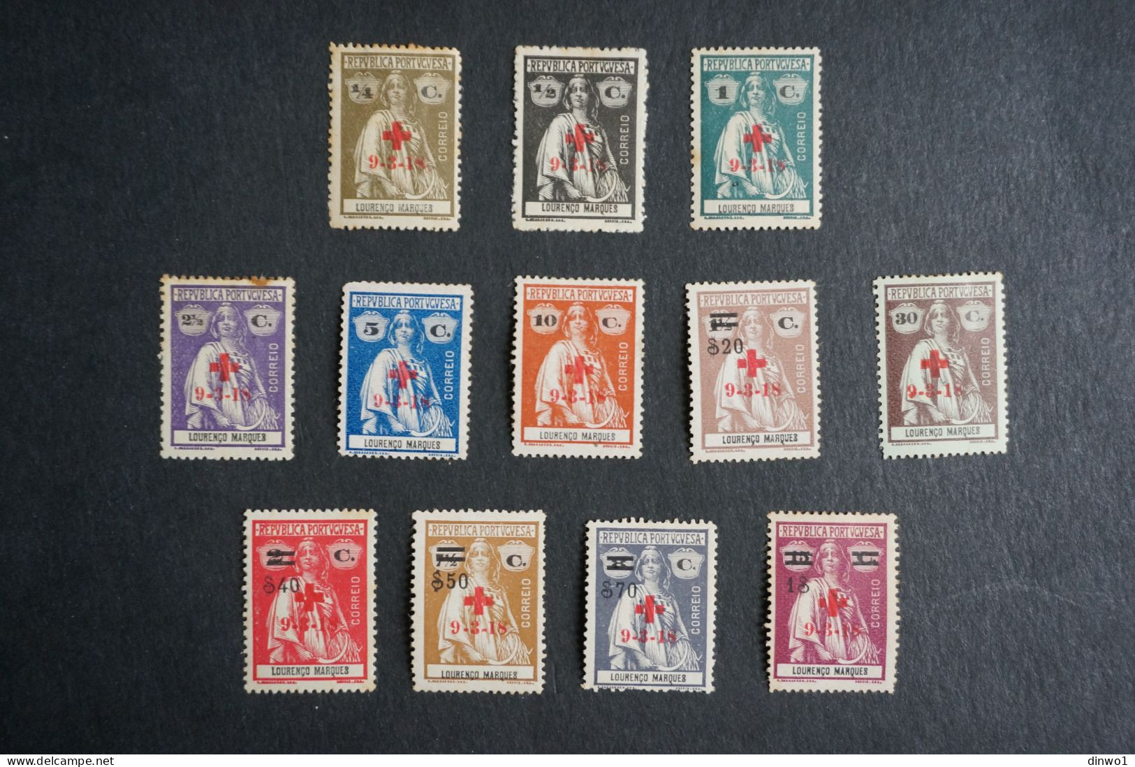 (T4) Lourenco Marques - 1918 Ceres W/Red Cross Overprinted Set - MH - Lourenco Marques