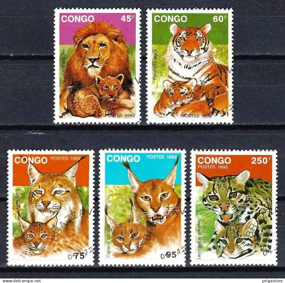 Congo 1992 Animaux Félins (151) Yvert N° Non Répertorié Oblitérés Used - Usati