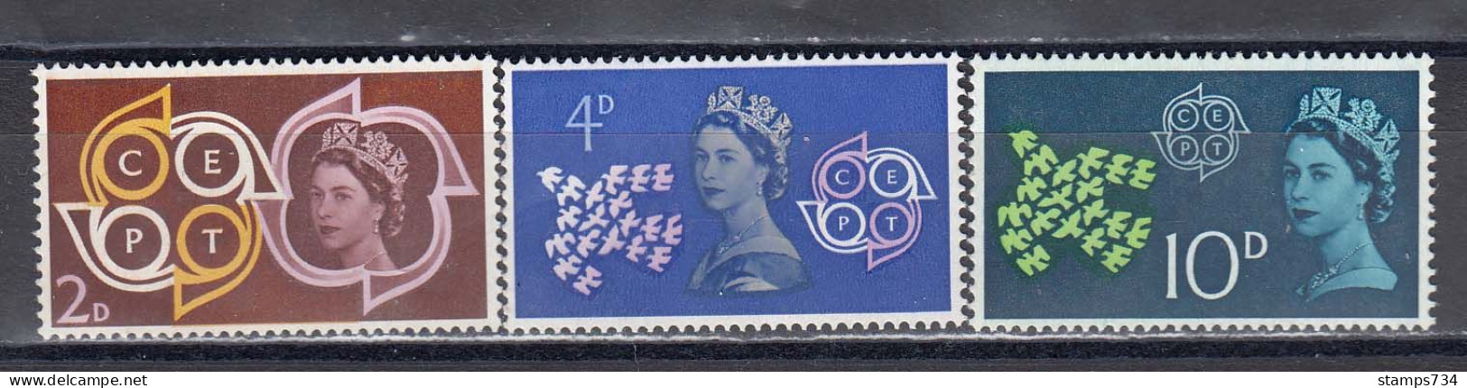 Great Britain 1961 - EUROPA CEPT, Set Of 3 Stamps, MNH** - Unused Stamps