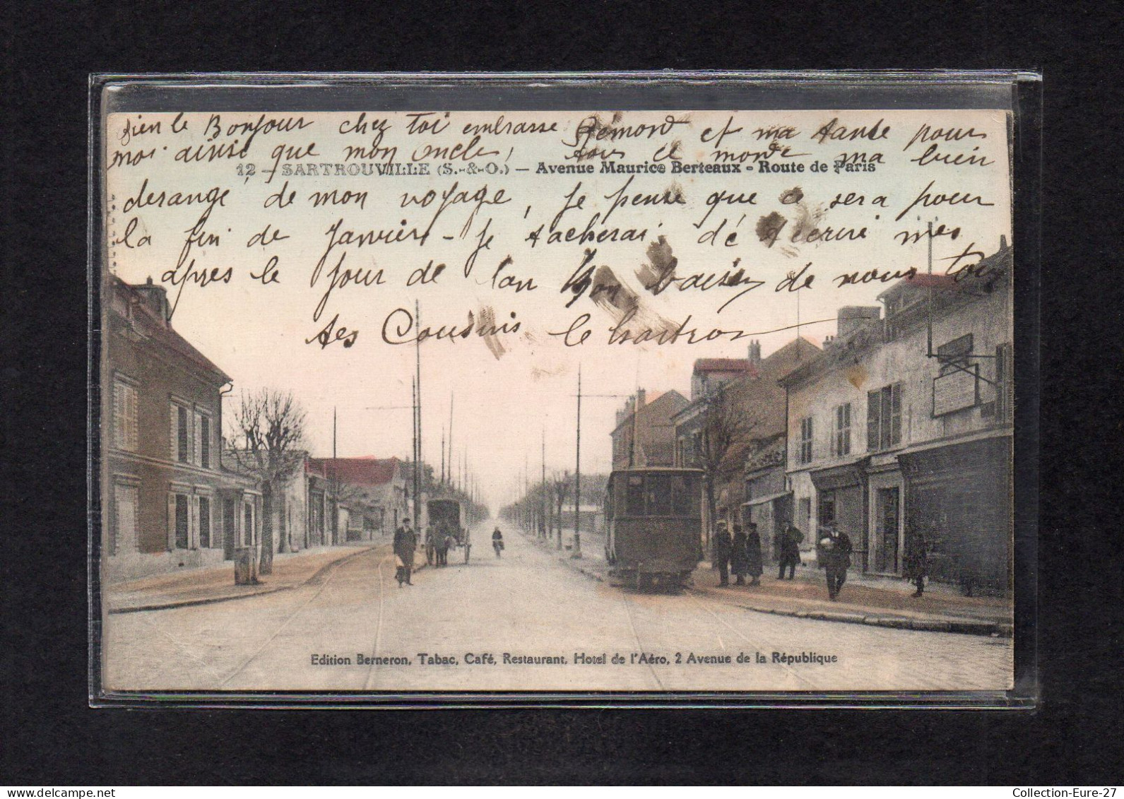 (12/03/24) 78-CPA SARTROUVILLE - AVENUE MAURICE BERTEAUX - ROUTE DE PARIS - Sartrouville