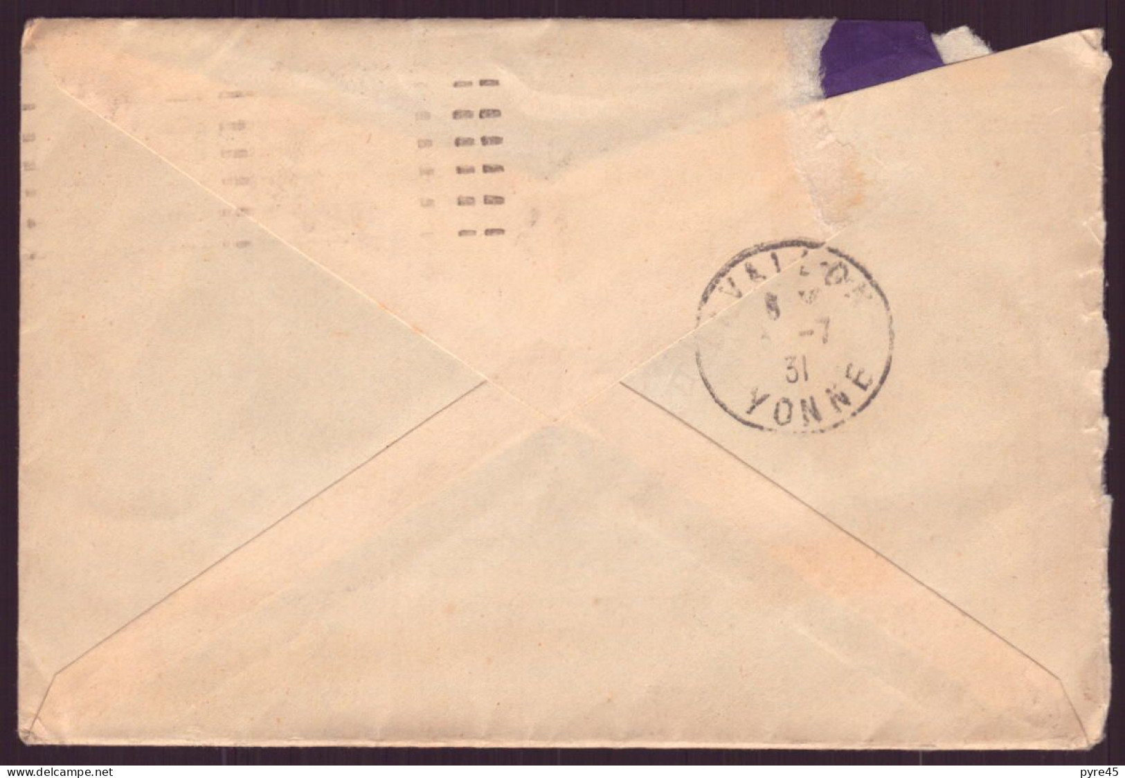 France, Enveloppe Du 2 Juillet 1931 De Paris Pour Avallon - Other & Unclassified