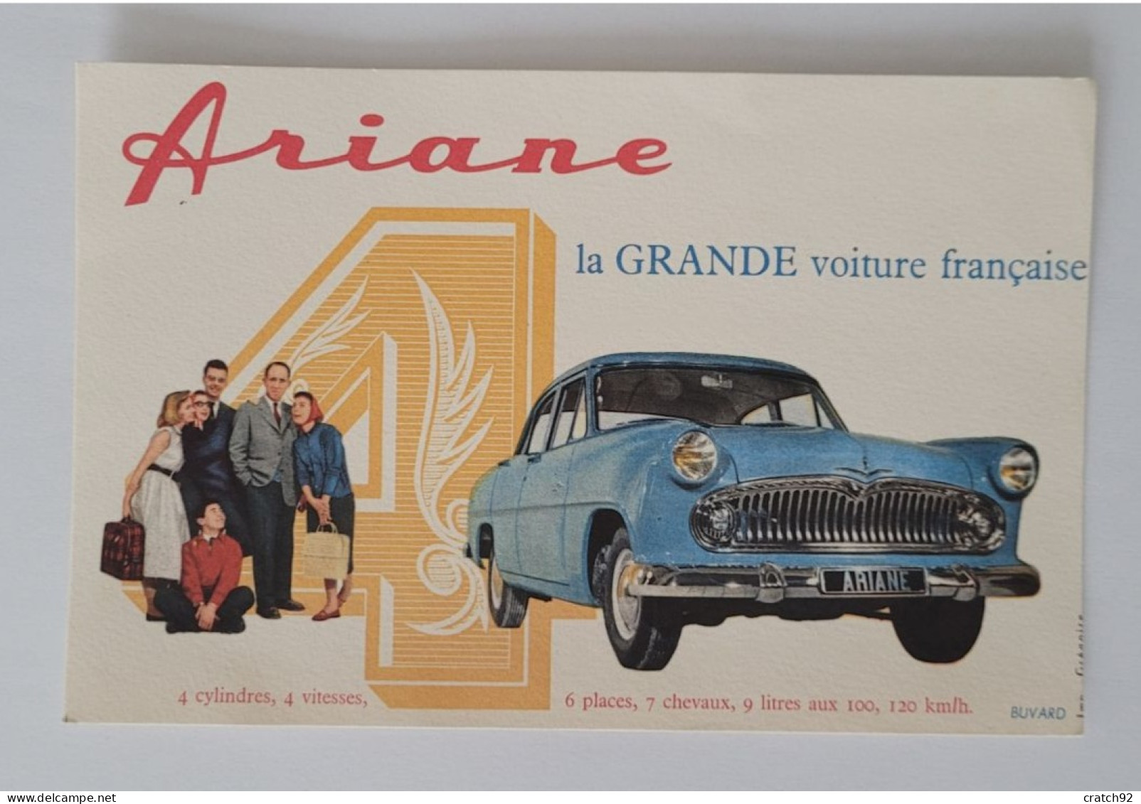 Buvard Ariane La Grande Voiture Francaise - Automobile