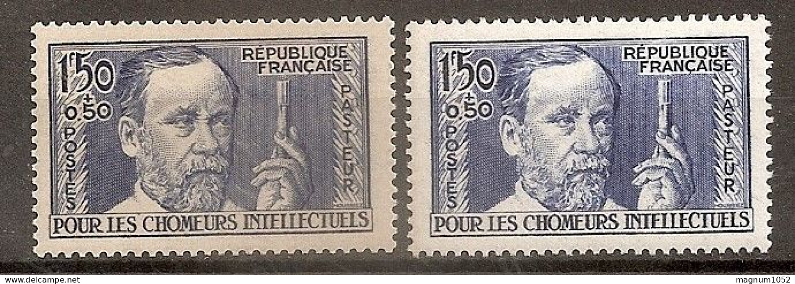 VARIETE N 333 ** 1 TB GRIS BLEU AU LIEU DE OUTREMER + PAPIER CHAMOIS  - TRES VISIBLE AU SCANN - RRR !!!! - Neufs