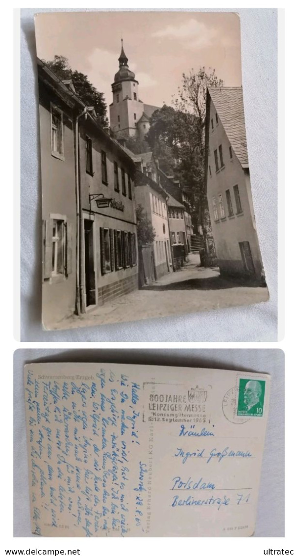 AK "SCHWARZENBERG, TOLLE STRASSENPARTIE" Erzgebirge DDR Schöne Postkarte Vintage   Gut Erhalten  Heimat Sammler  Top - Schwarzenberg (Erzgeb.)