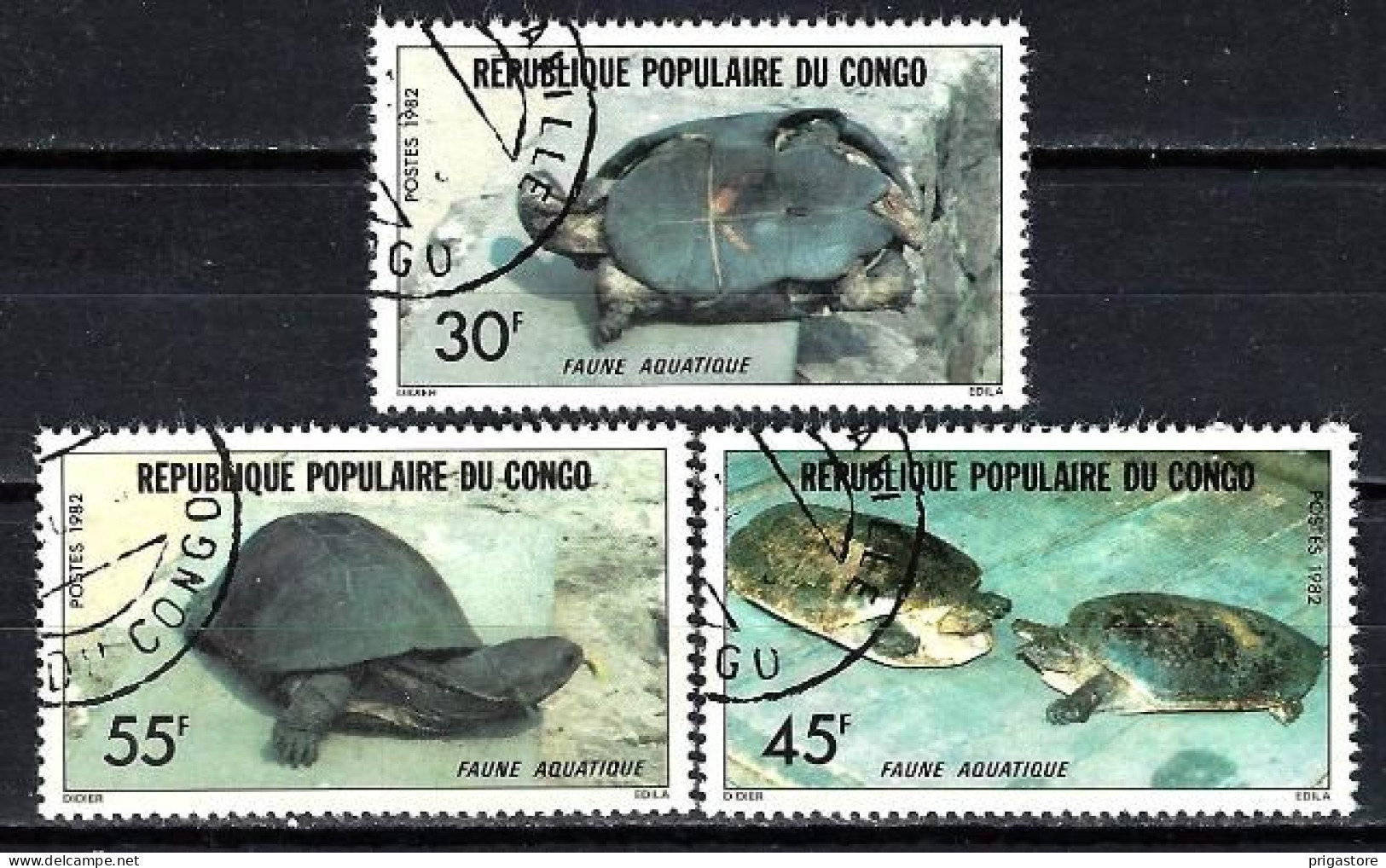 Congo 1982 Animaux Tortues (174) Yvert N° 684 à 686 Oblitérés Used - Afgestempeld