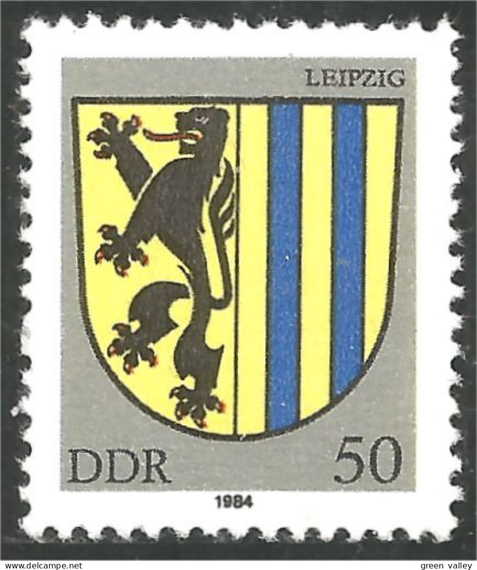 444 Germany DDR Armoiries Coat Arms Leipzig Bar Ours Bear Orso Suportar Soportar MNH ** Neuf SC (DDR-50) - Sellos