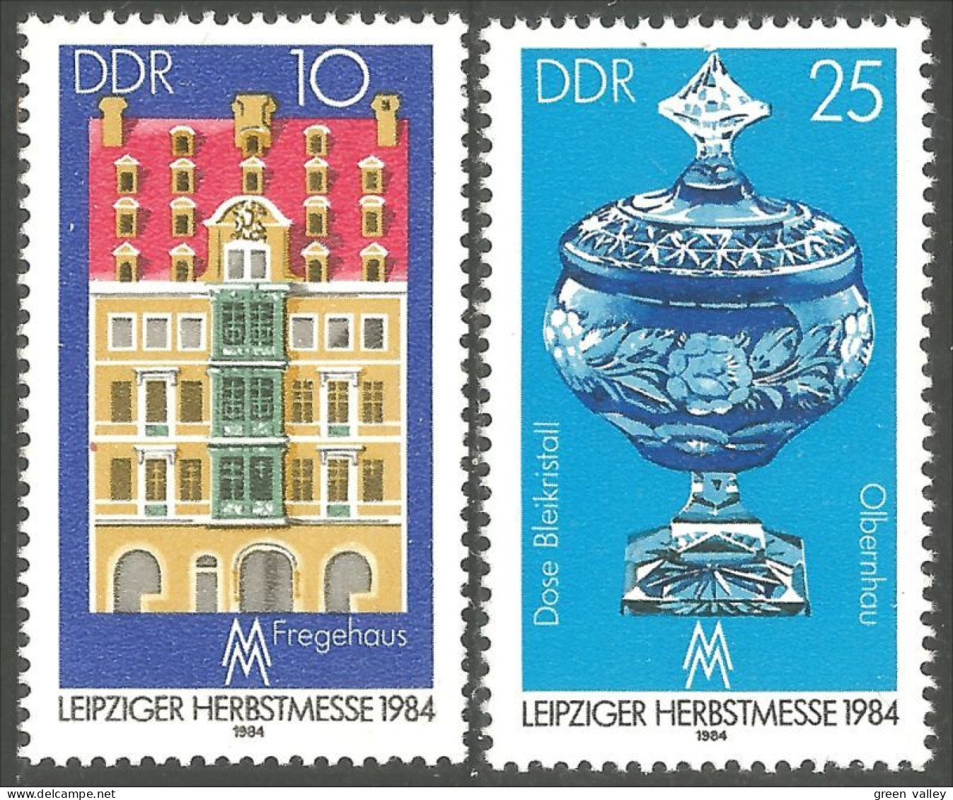 444 Germany Foire Leipzig Fair Crystal Ball Vase Cristal MNH ** Neuf SC (DDR-27) - Vidrios Y Vitrales