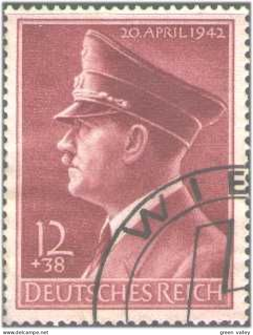 441 Allemagne Reich 1942 Timbre Adolf Hitler Stamp 52 Ans Fuhrer (GNZ-31) - Militares