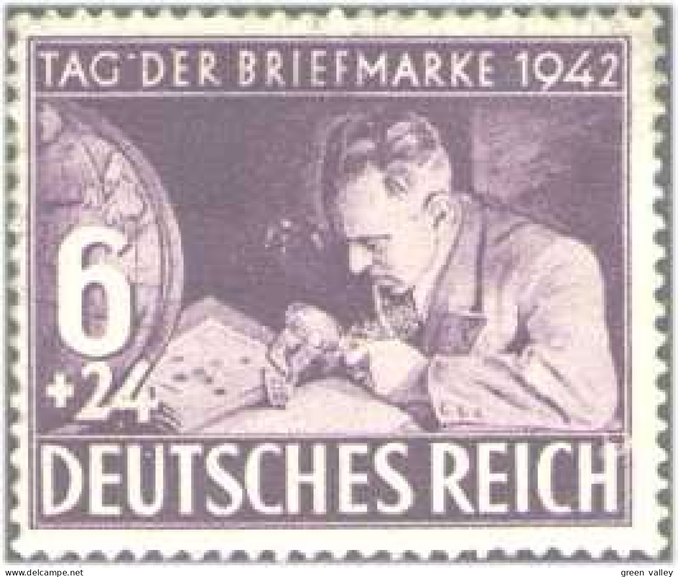 441 Allemagne Reich Philateliste Stamp Day 1942 MH * Neuf (GNZ-13) - Militares