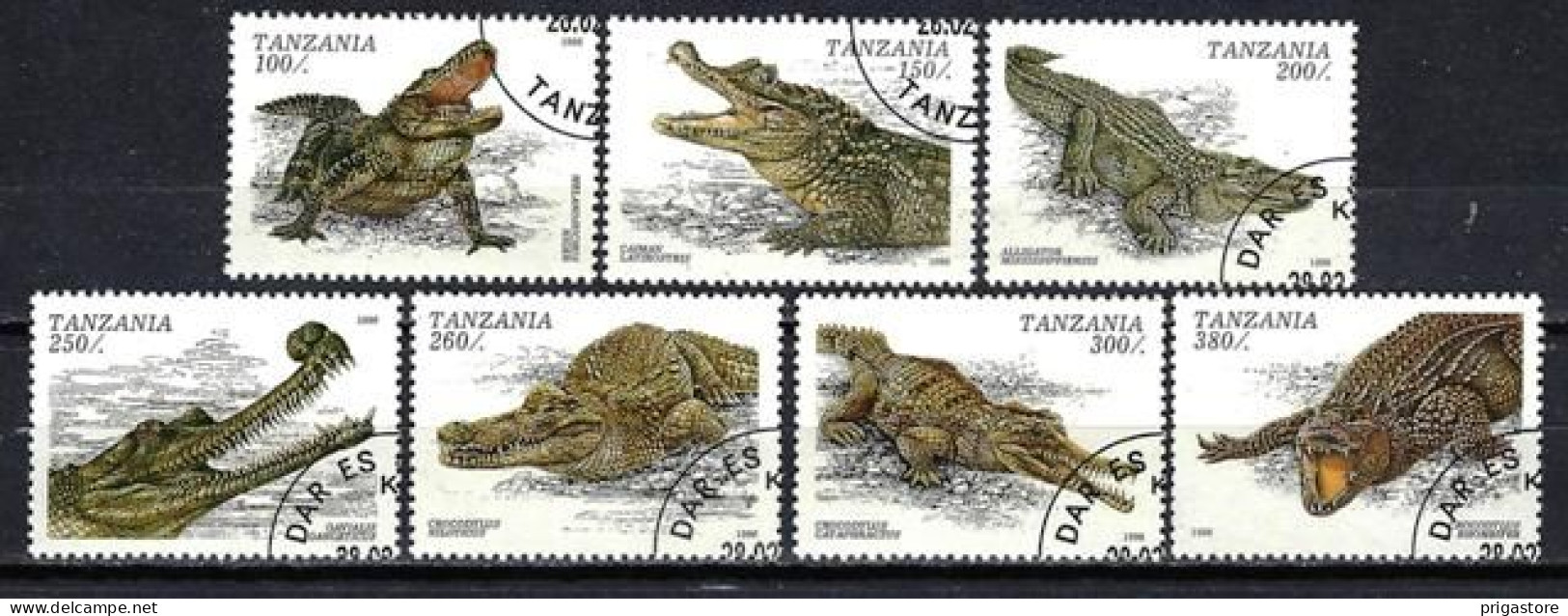 Tanzanie 1996 Animaux Crocodiles (176) Yvert N° 1962 à 1968 Oblitérés Used - Tansania (1964-...)