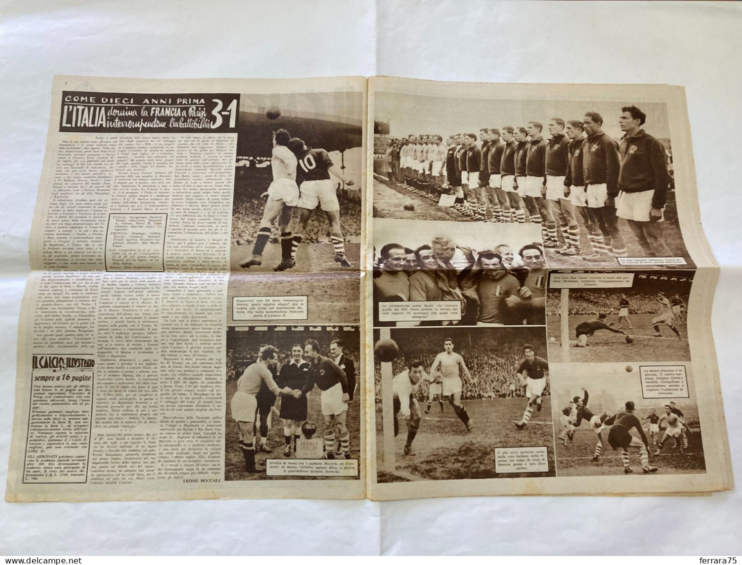 IL CALCIO ILLUSTRATO LA NAZIONALE- ITALIA-FRANCIA  N.15 1948. - Deportes