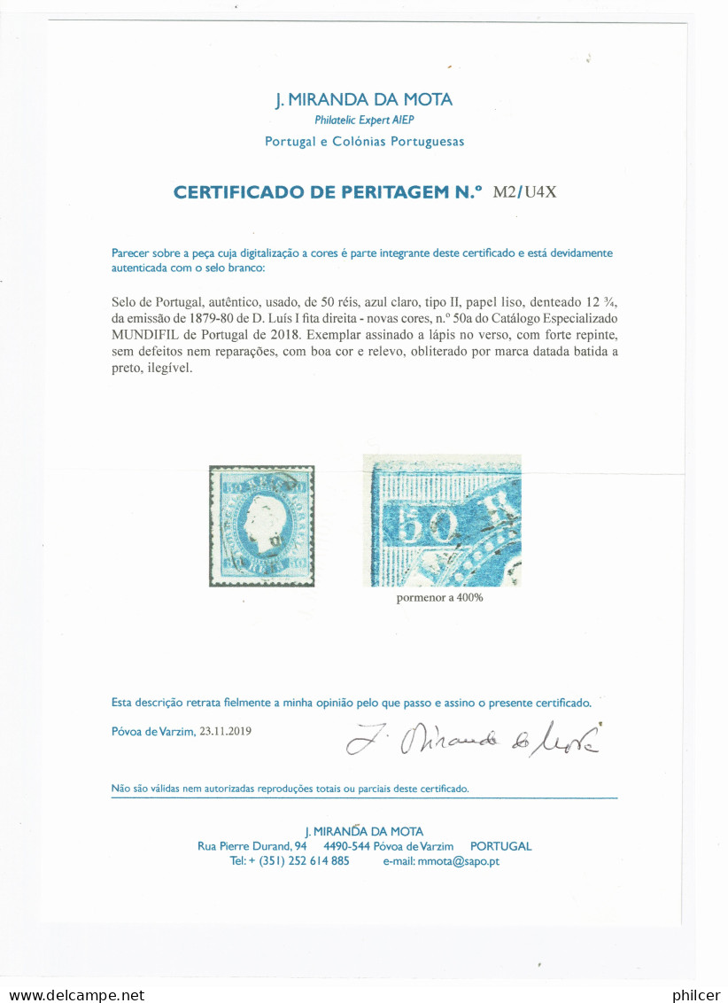 Portugal, 1879/80, # 50a Dent. 12 3/4, Tipo II, Used - Cartas & Documentos