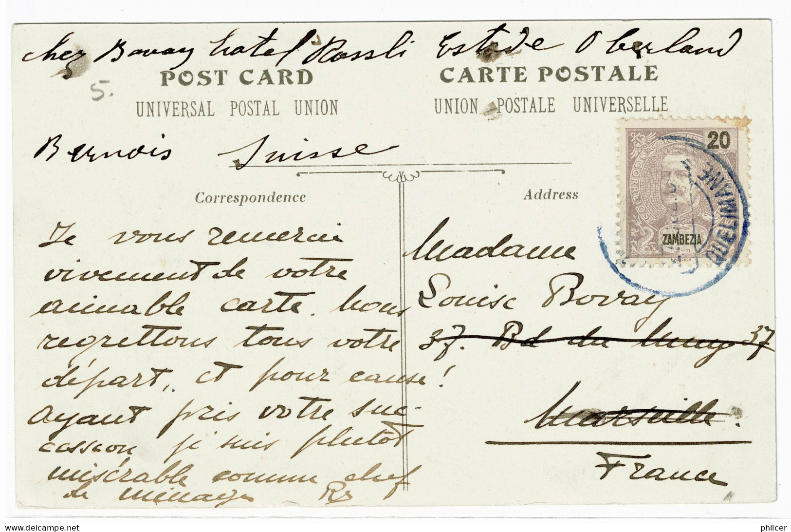 Zambézia, 1898/901, # 18, For Suisse - Zambezië