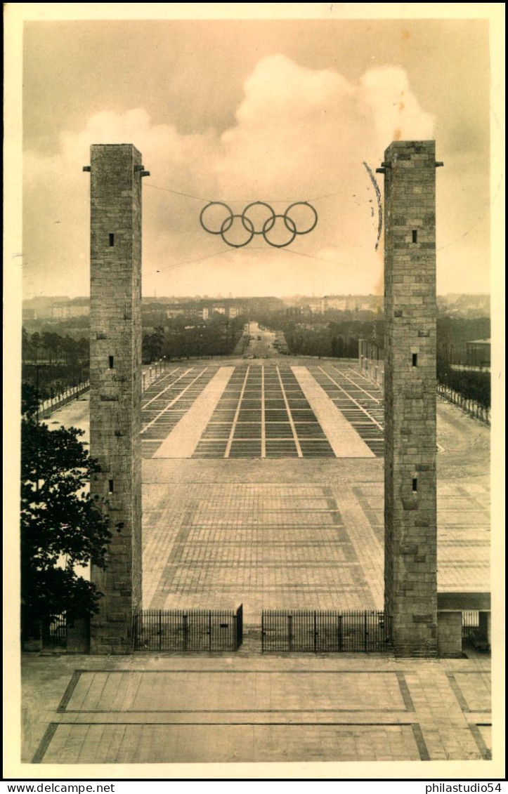 1936, BERLIN Somderkarte Marathontor Mit Sonderstempel - Summer 1936: Berlin