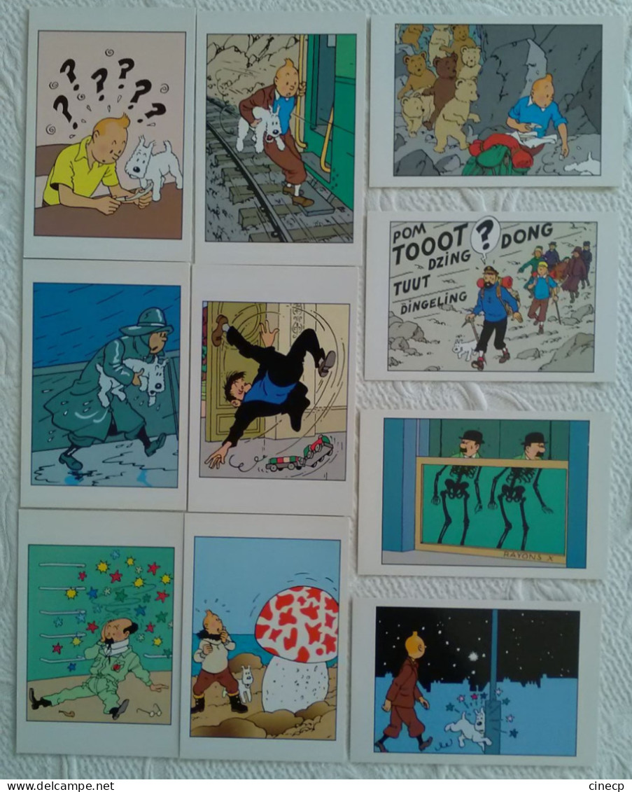 Lot 10 CPSM/CPM TINTIN - Hergé - 10 Dessins Différents Numérotés Au Dos - TB ILLUSTRATION - Bandes Dessinées