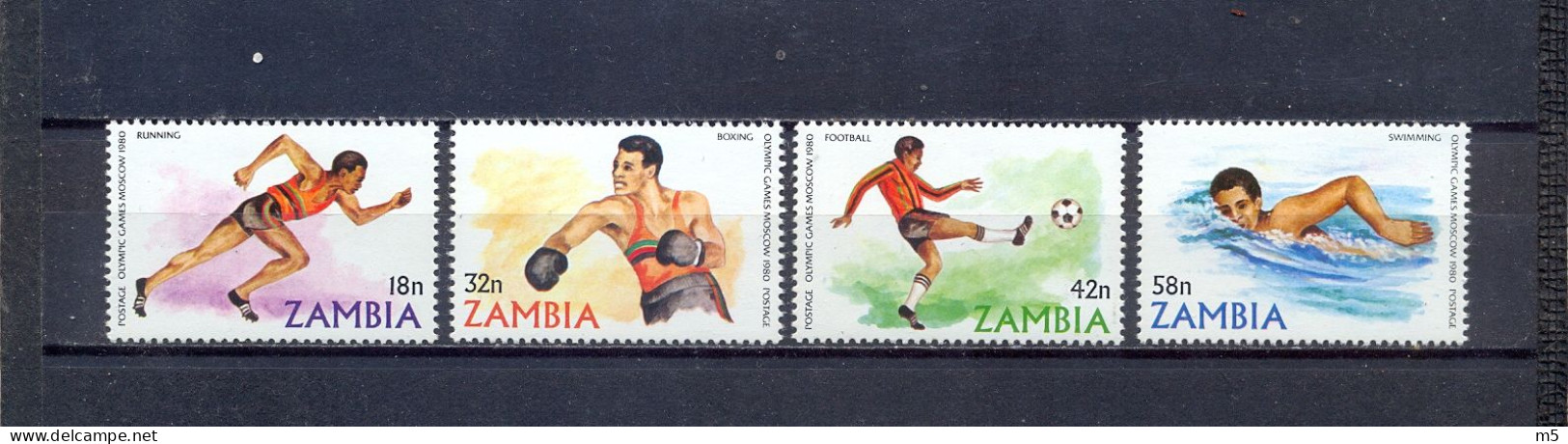 ZAMBIA - MNH - OLIMPYC GAMES 1980. - MI.NO.225/8 - CV = 2,4 € - Zambia (1965-...)