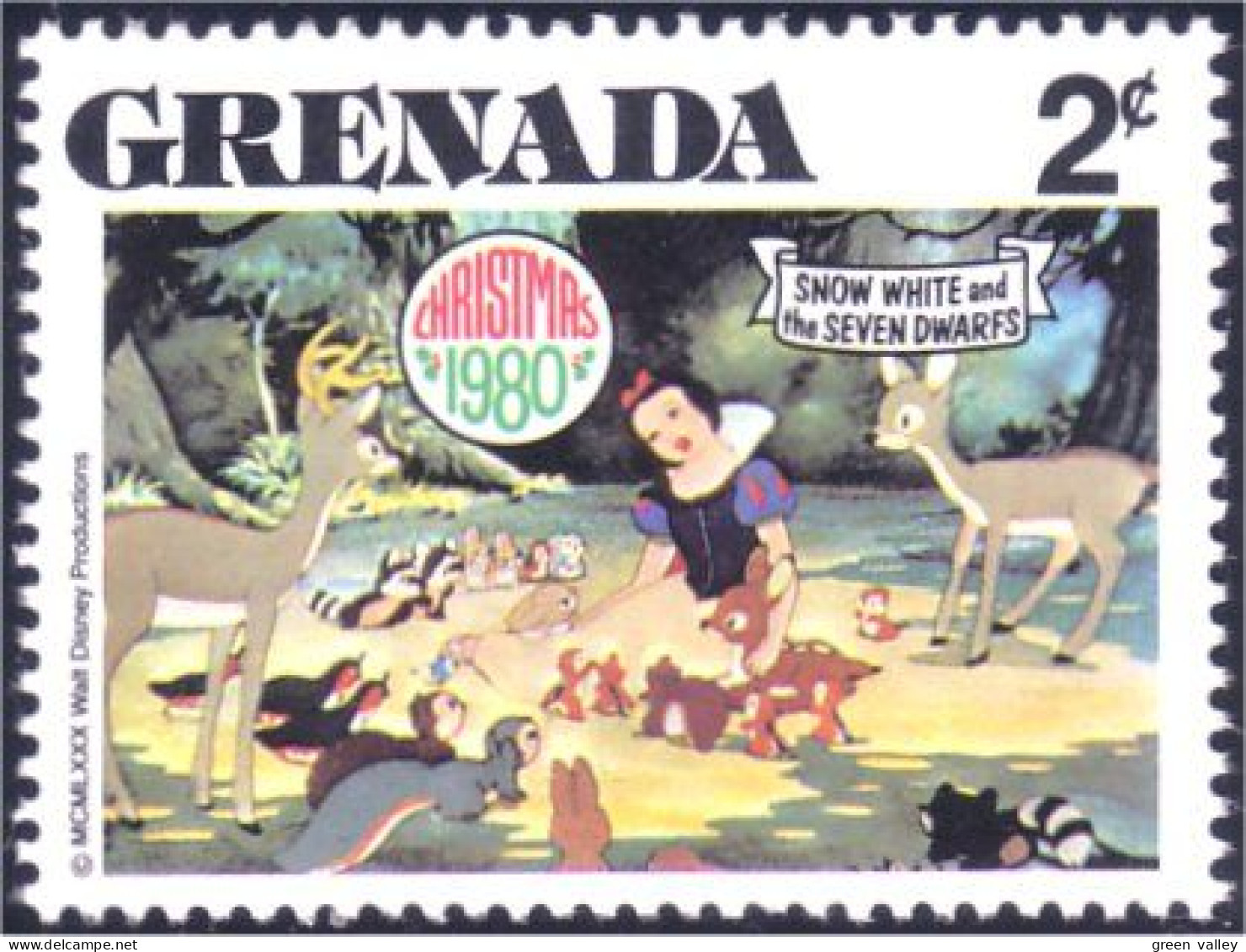 460 Grenada Disney Blanche-Neige Snow White Animals Animaux MNH ** Neuf SC (GRE-106b) - Cinéma