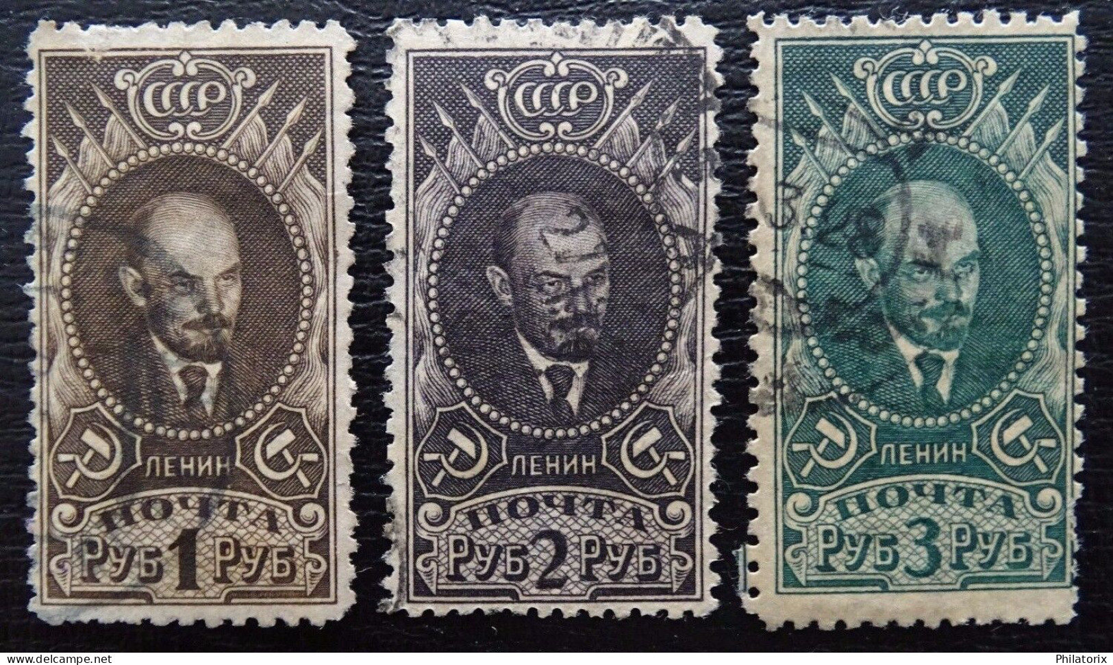 Sowjetunion Mi 308-310 Ax , Sc 342-344 , Freimarke: Lenin , Gestempelt - Gebruikt