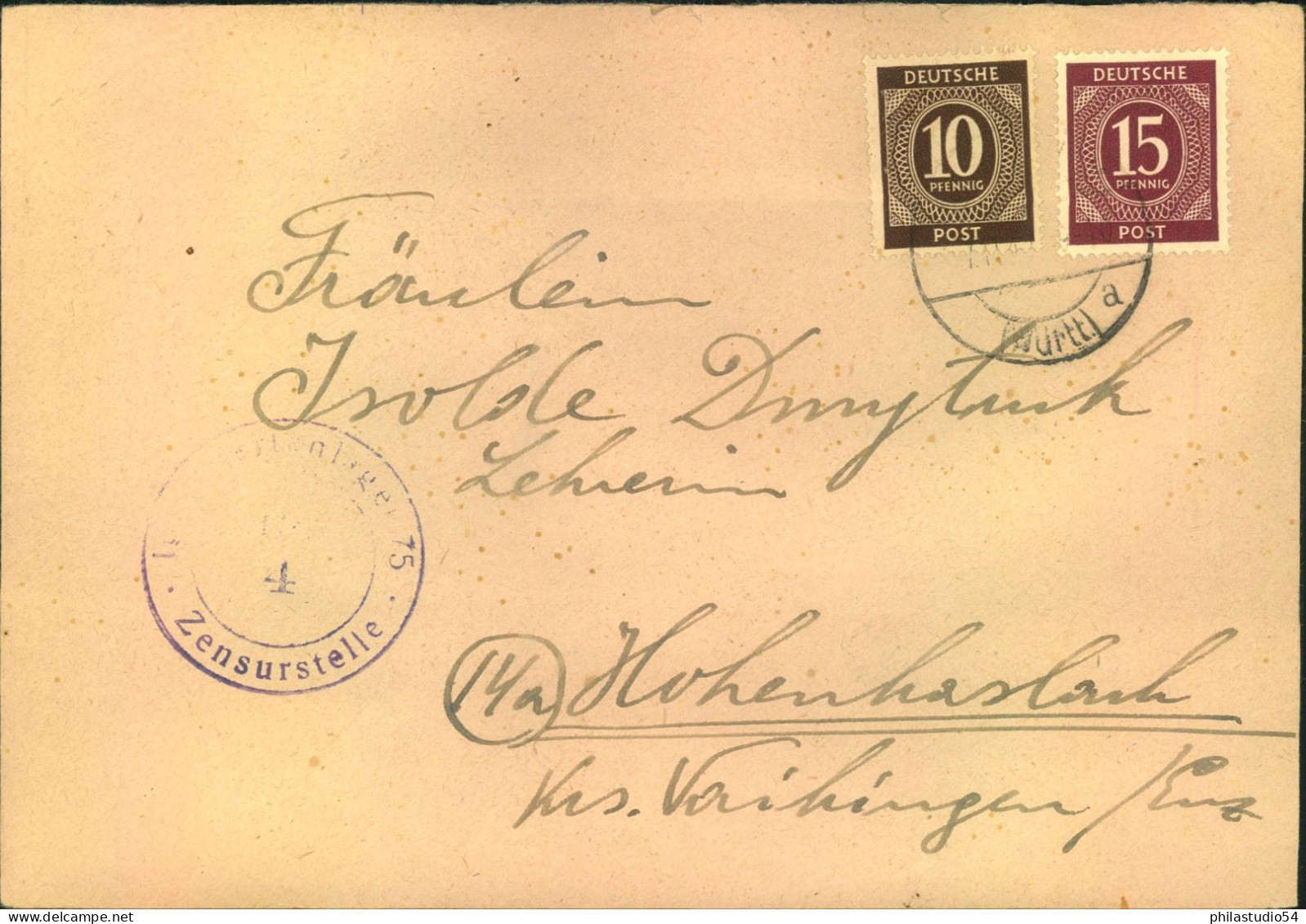 1947 (ca.), Fernbrief Aus Dem Internierenlager Kornwestheim - Storia Postale