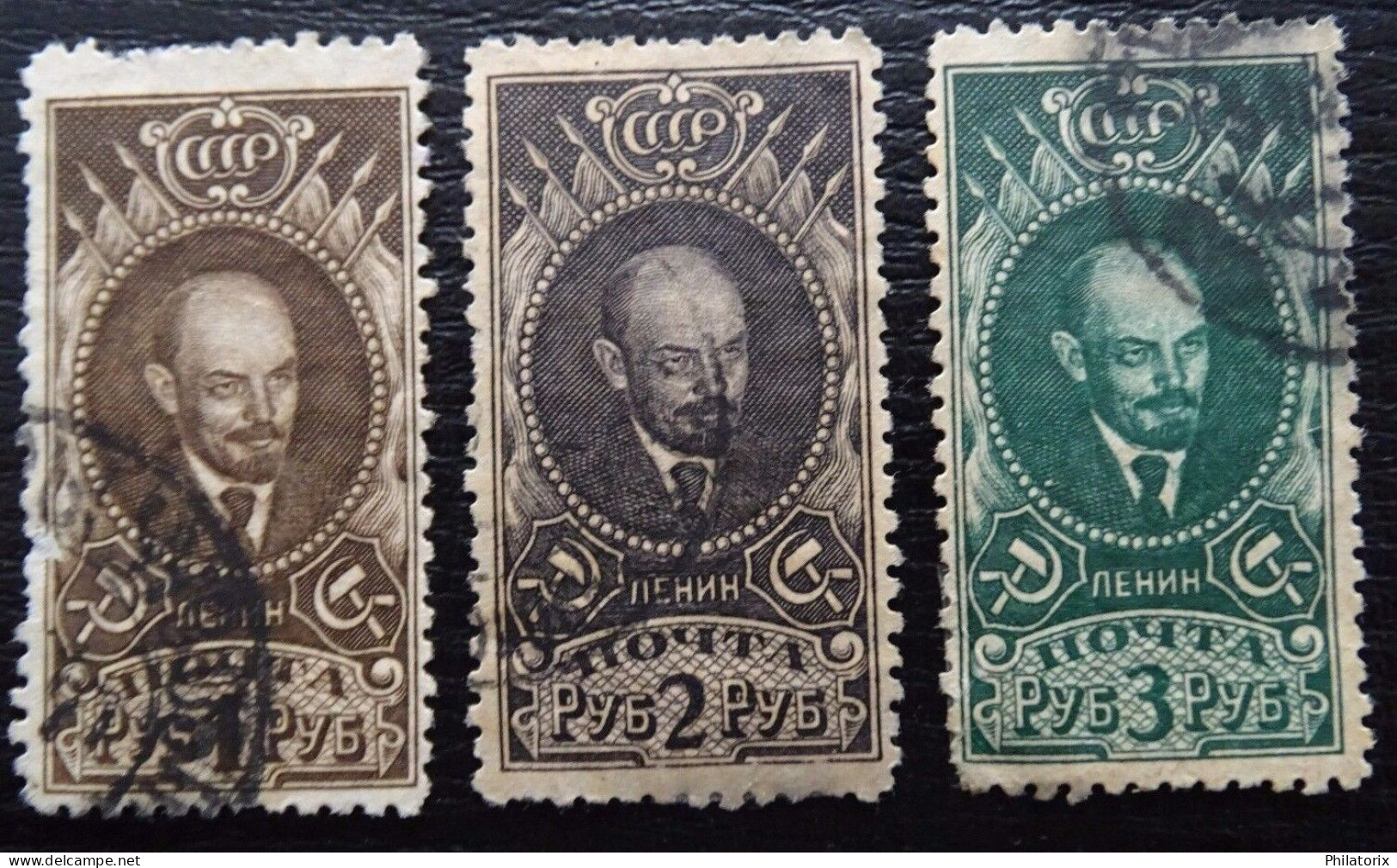 Sowjetunion Mi 308-310 Ax , Sc 342-344 , W. Lenin , Gestempelt, Qualitätsgrad II - Usados