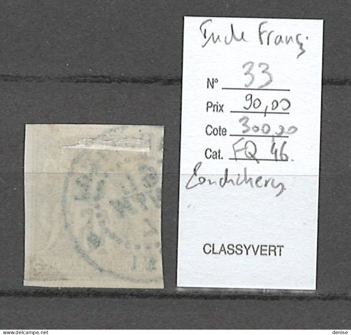 Inde Française - Yvert 33 - Sage 15cts Gris  - Cachet à Date De PONDICHERY - Rare - Sage