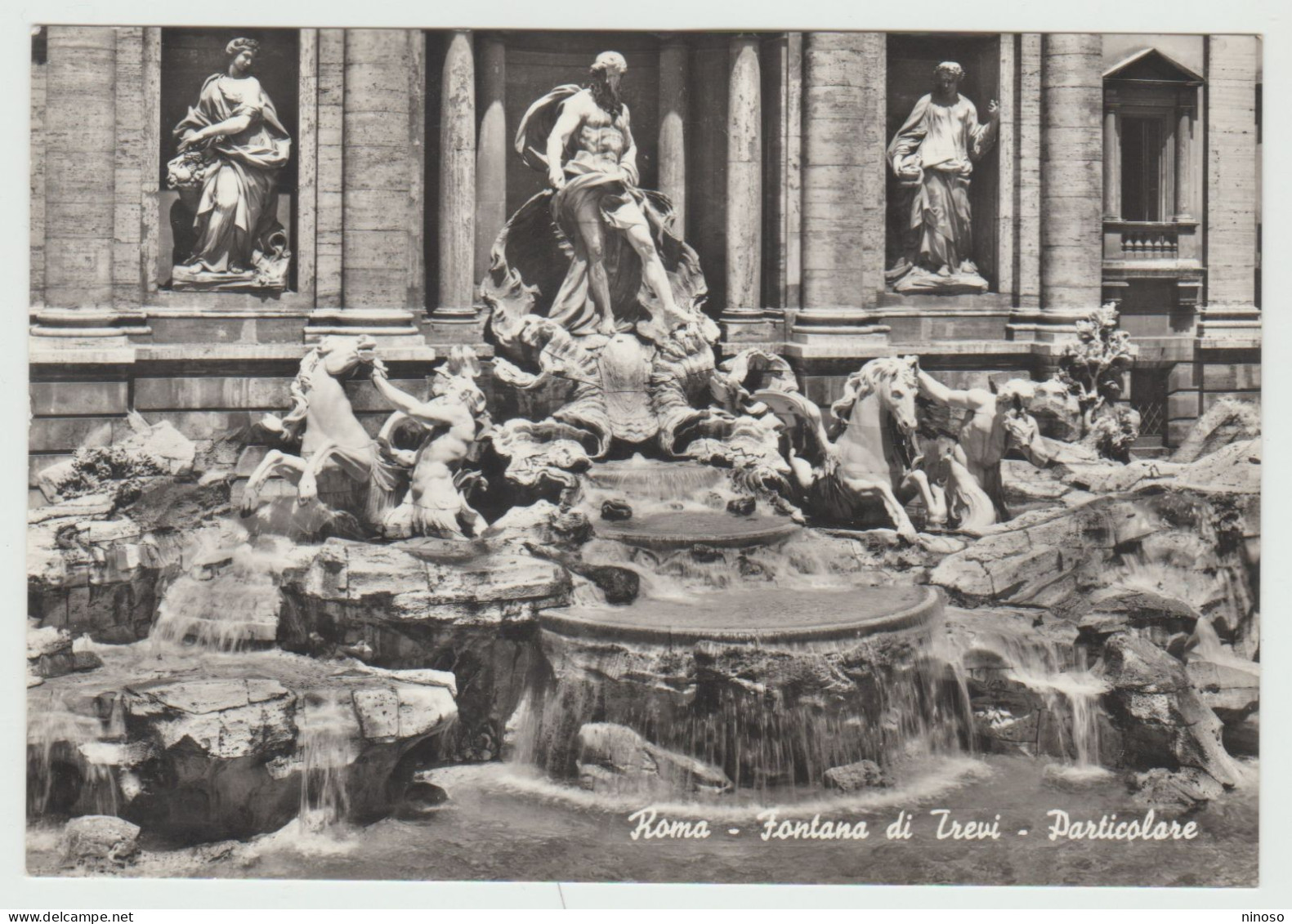 ITALIA ITALY CARTOLINA VIAGGIATA ,  FONTANA DI TREVI - PARTICOLARE - Fontana Di Trevi