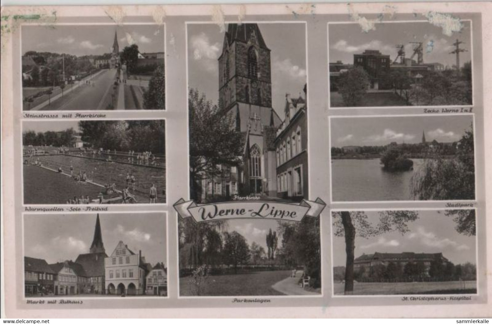 71415 - Werne - U.a. Warmquellen-Sole-Freibad - 1952 - Unna