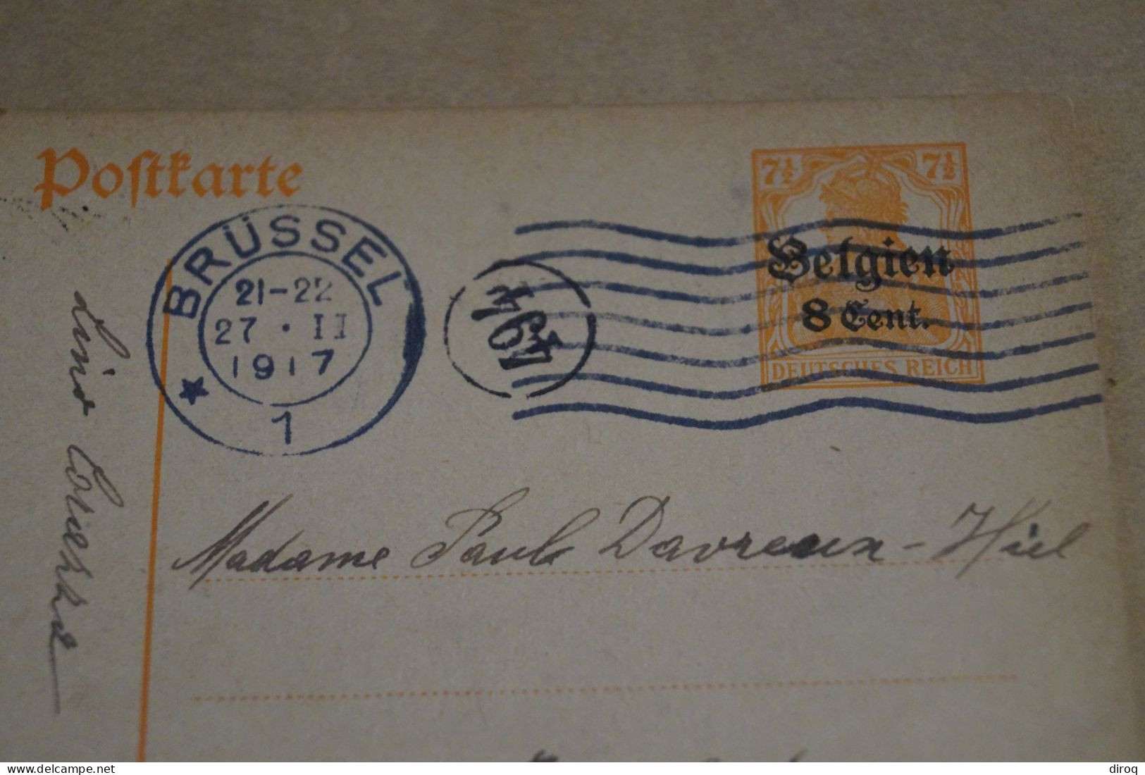Bel Envoi Avec Oblitération Militaire,1917,oblitération Poste N° 464, Guerre 14-18,original Pour Collection - Armada Alemana