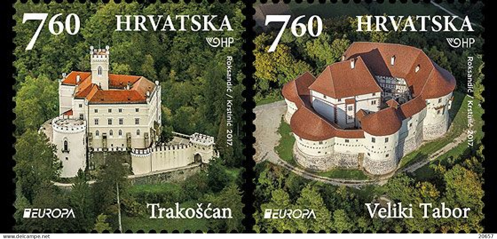 Croatie Hrvatska 1183/84 Europa, Architecture, Châteaux - 2017