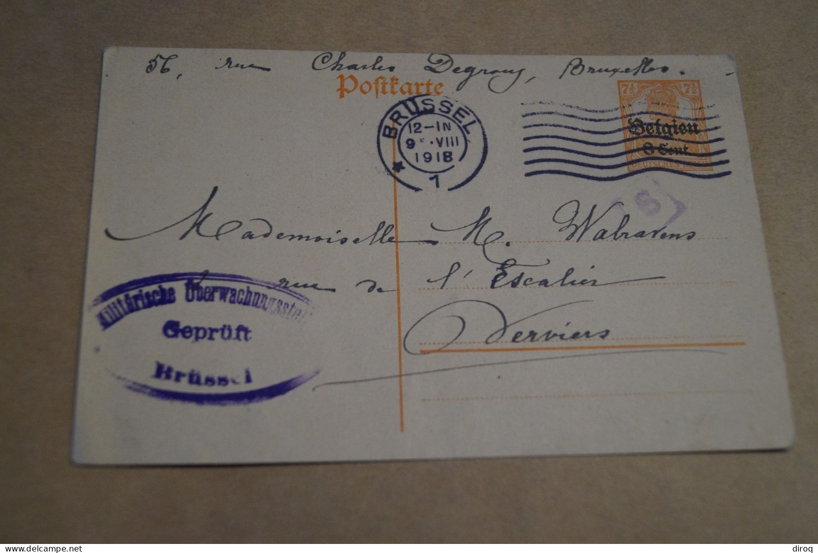 Bel Envoi Avec Oblitération Militaire,1918,oblitération Poste N° 6, Guerre 14-18,original Pour Collection - Duits Leger