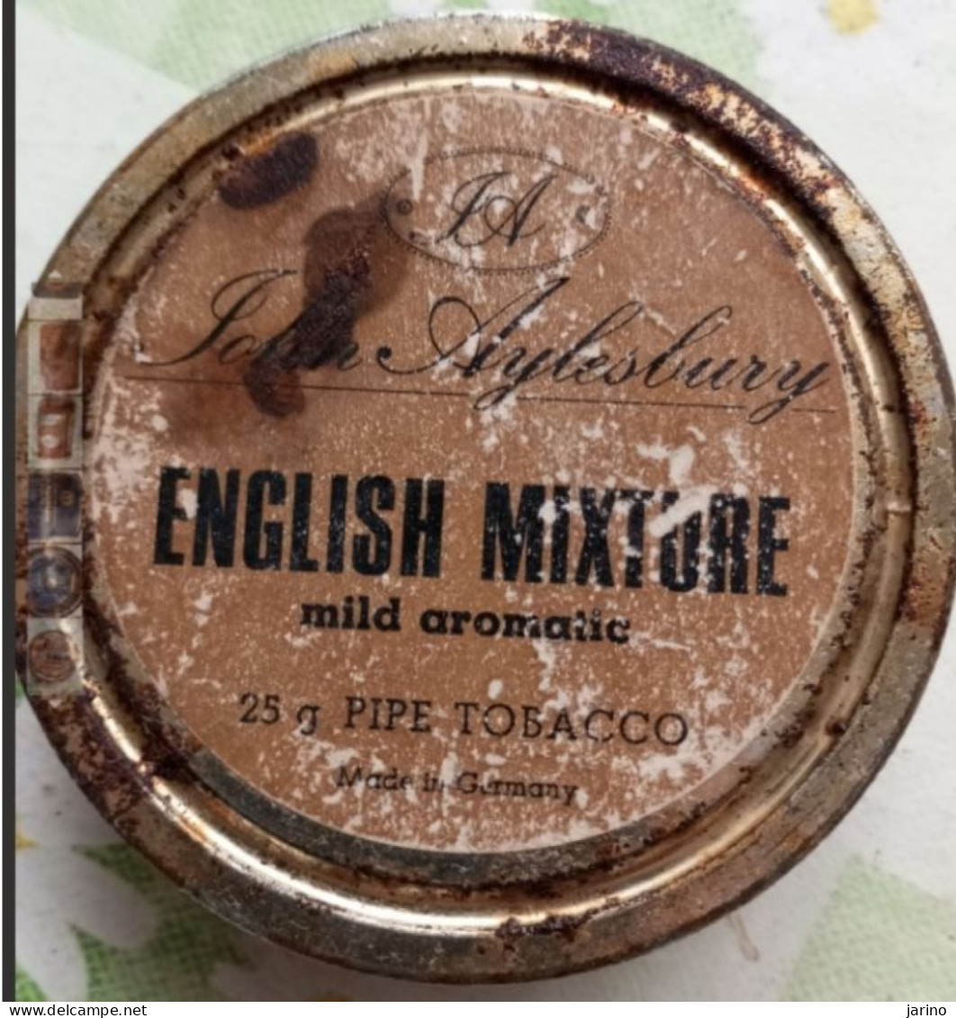 Ancient Empty Metal Tobacco Box John Aylesbury English Mixture Mild Aromatic, Made In Germany, Average 8,5 Cm - Cajas Para Tabaco (vacios)