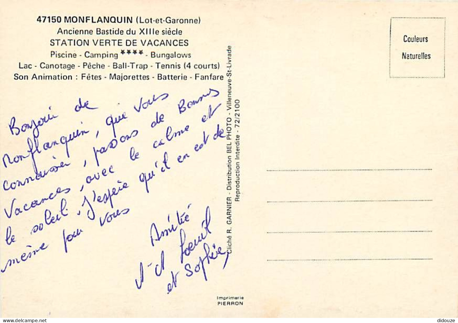47 - Monflanquin - Vue Générale à Travers Les Arbres - CPM - Voir Scans Recto-Verso - Monflanquin