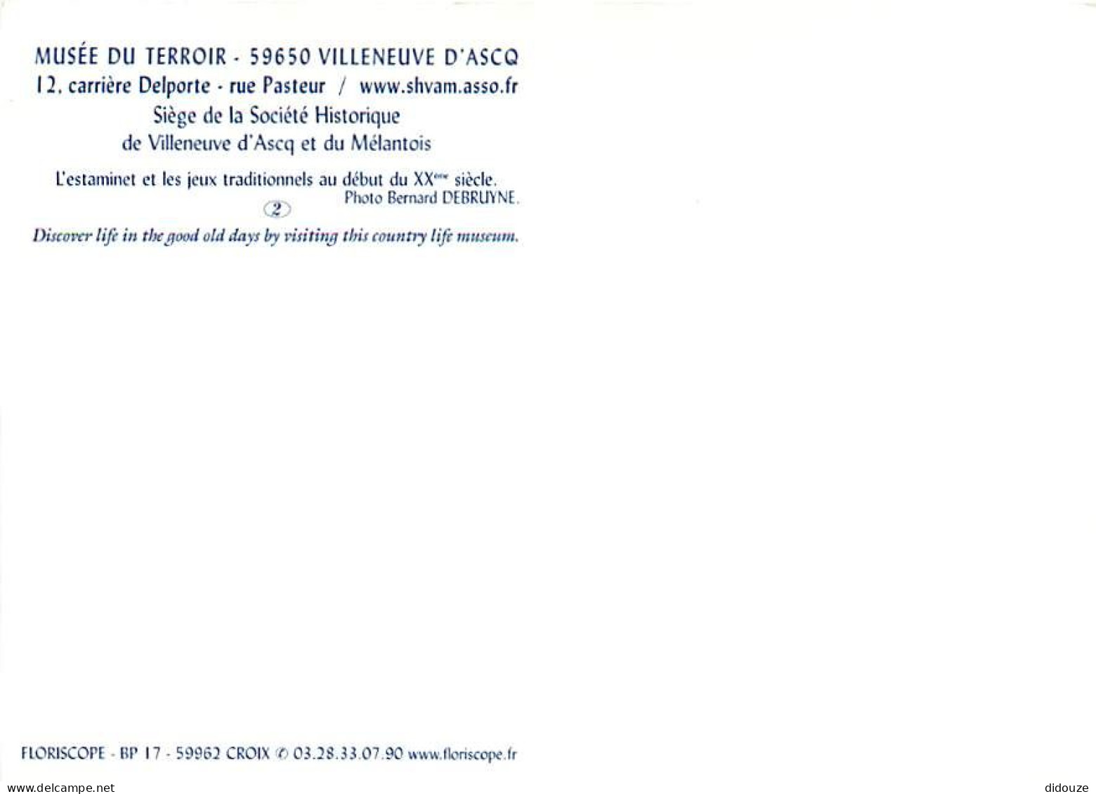 59 - Villeneuve D'Ascq - Le Musée Du Terroir - L'estaminet Et Les Jeux Traditionnels Au Début Du Xxe Siècle - CPM - Voir - Villeneuve D'Ascq