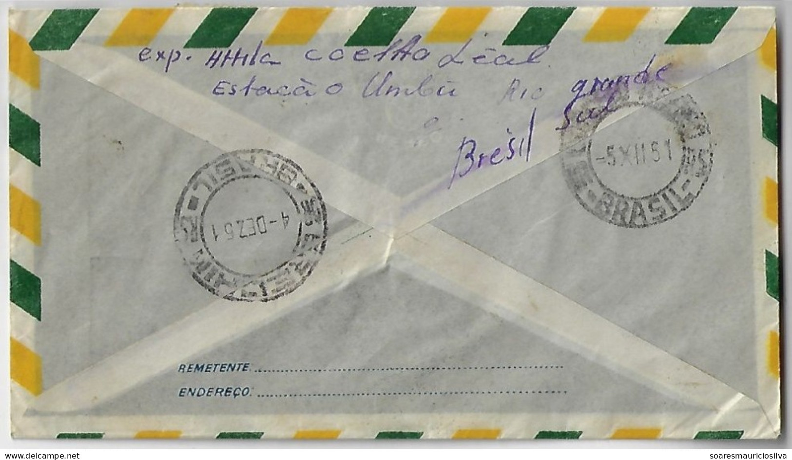 Brazil 1951 Cover Sent To Lausanne Switzerland Cancel Erechim + Airmail Stamp Orville Adalbert Derby & Floriano Peixoto - Cartas & Documentos