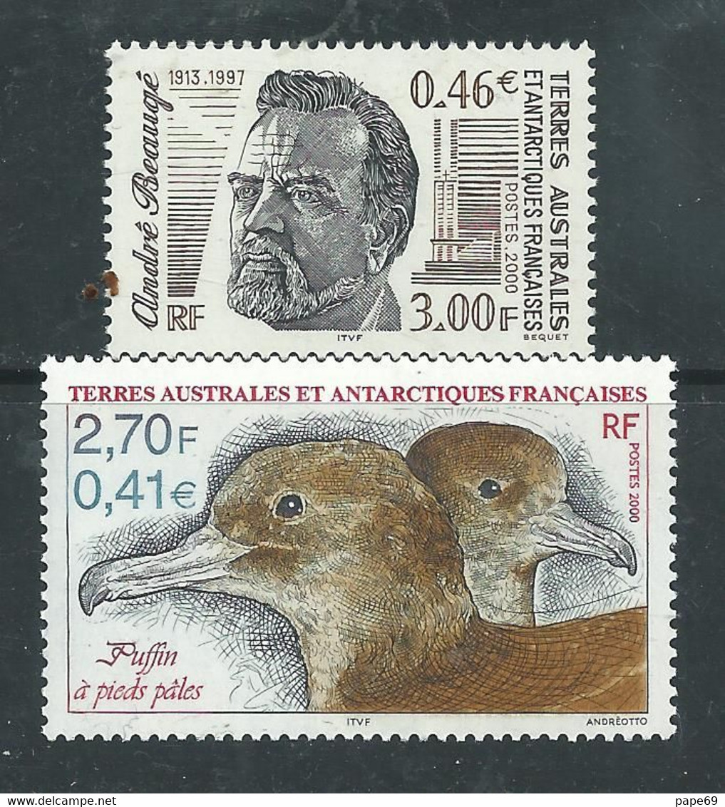 TAAF N° 279 + 280 XX  Faune Antarctique Et Hommage à André Beaugé, Les 2 Valeurs Sans Charnière, TB - Unused Stamps