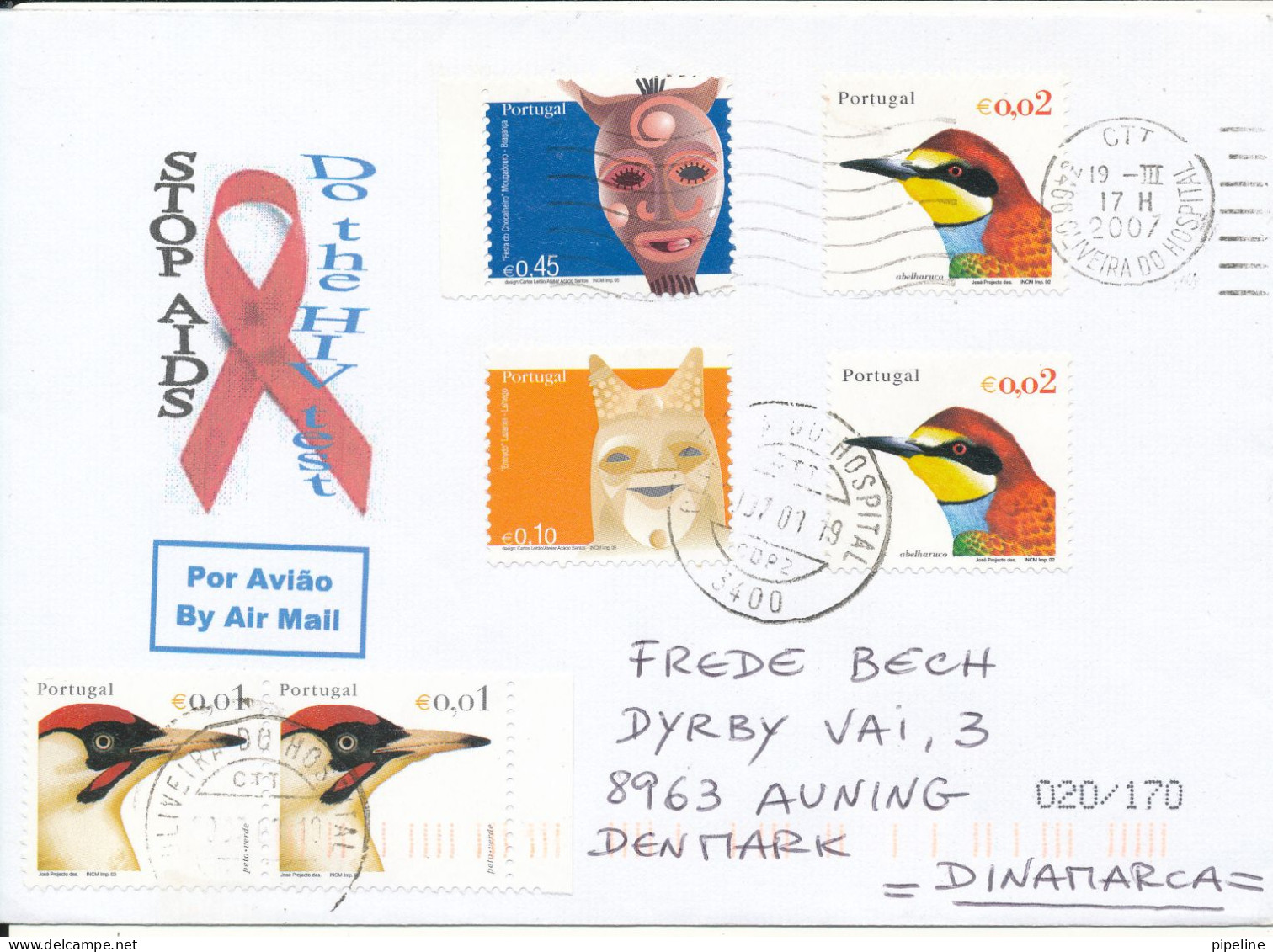 Portugal Cover Sent Air Mail To Denmark 19-3-2007 Topic Stamps - Briefe U. Dokumente