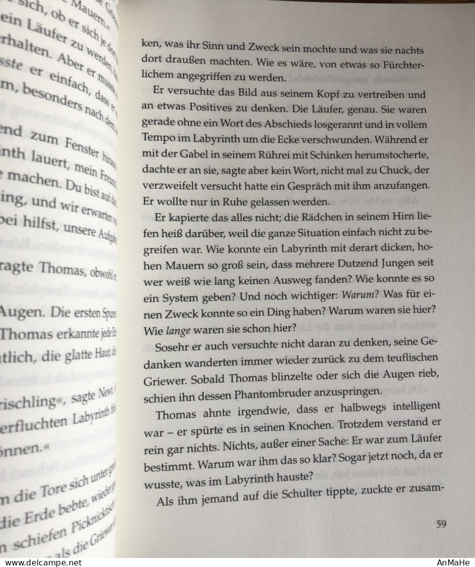 B1326 - Leseexemplar: Die Auserwählten IM LABYRINTH - James Dashner - Roman - Entertainment