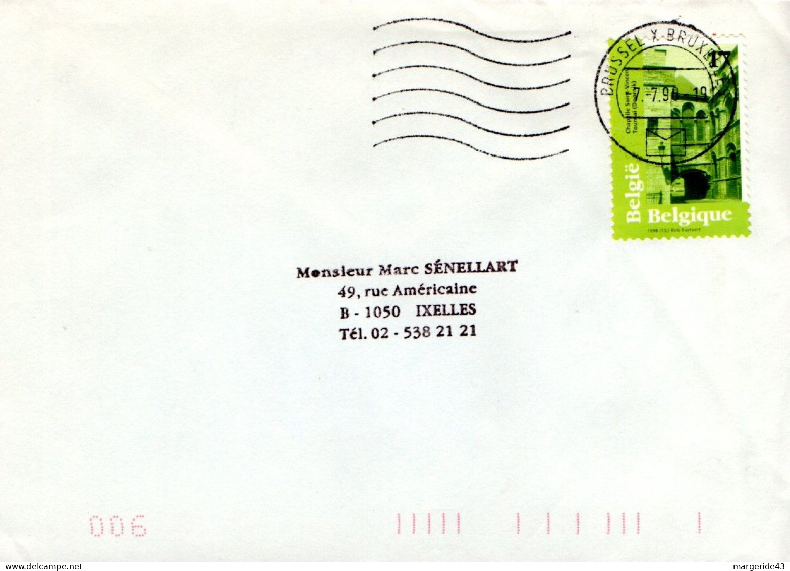 BELGIQUE SEUL SUR LETTRE 1998 - Lettres & Documents