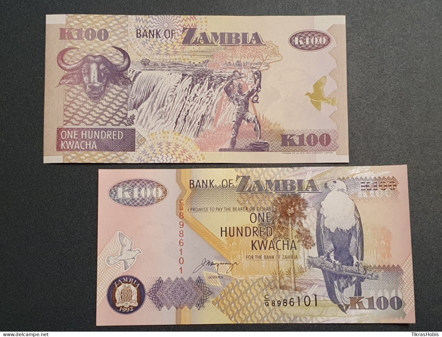 Zambia 100 Quachs, 1992 P-38B - Sambia