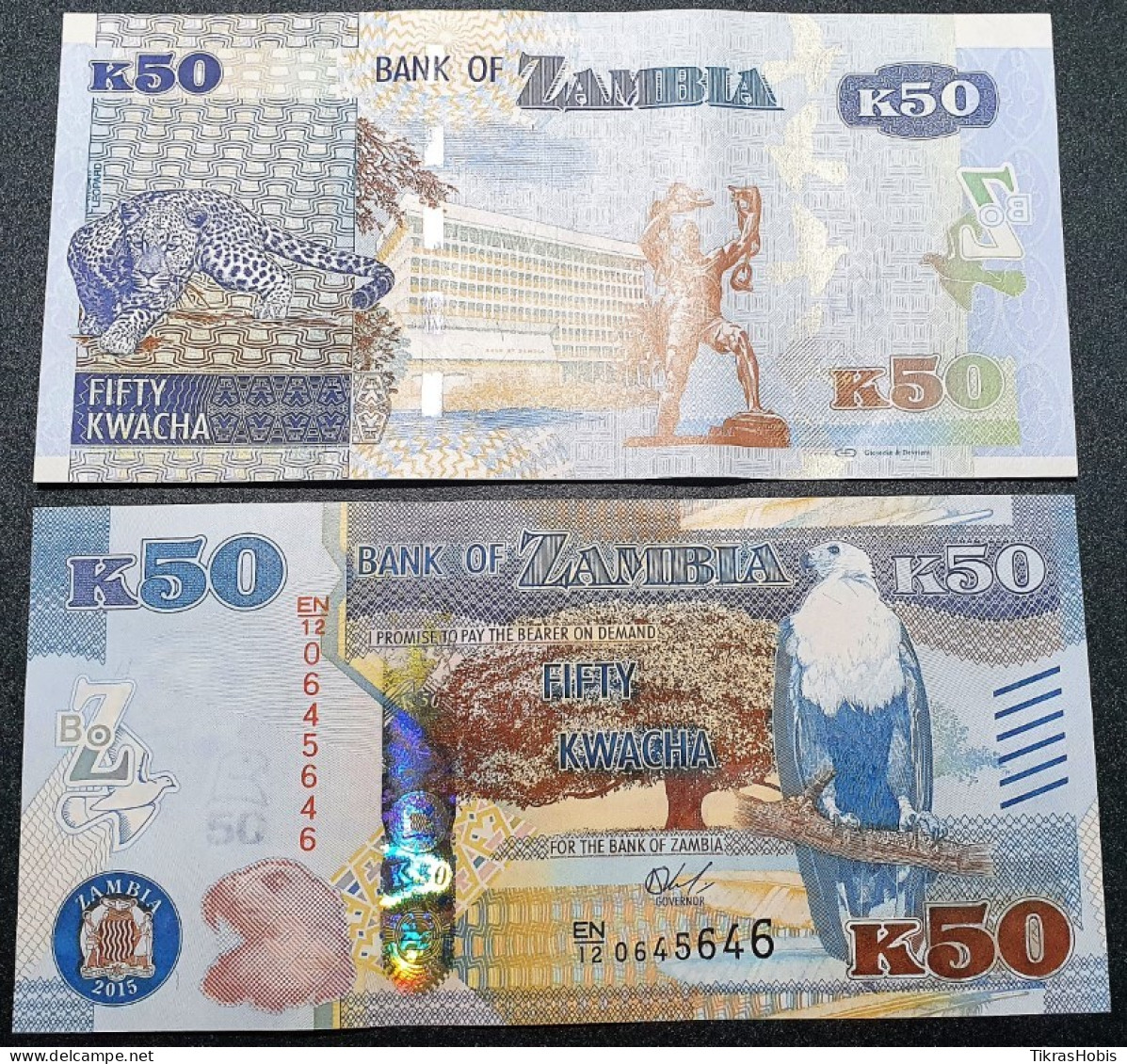 Zambia 50 Kwacha, 2015 P-60A - Sambia