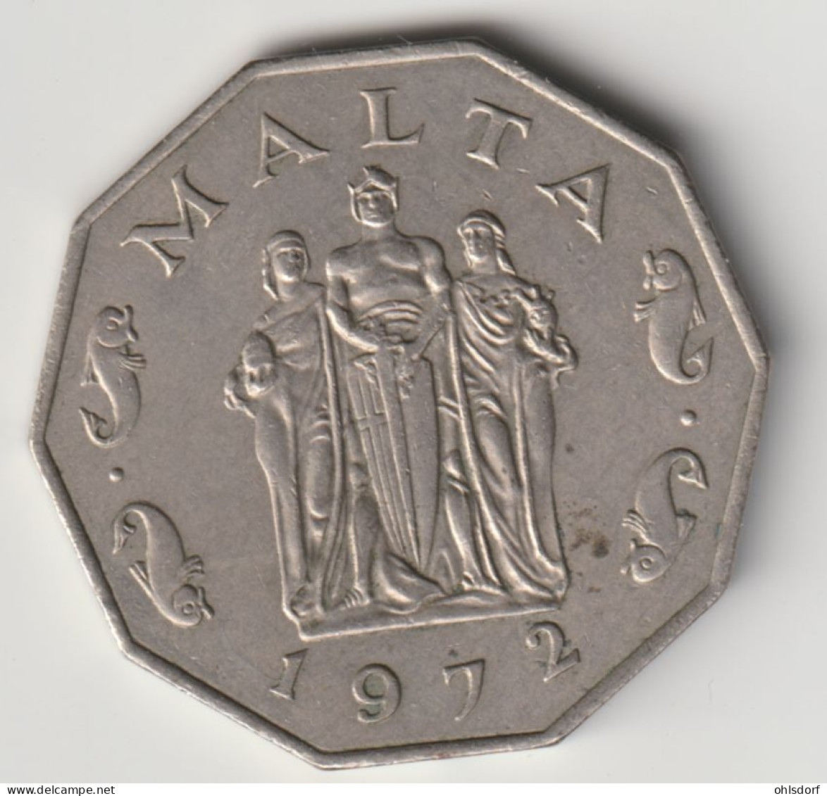 MALTA 1972: 50 Cents, KM 12 - Malte