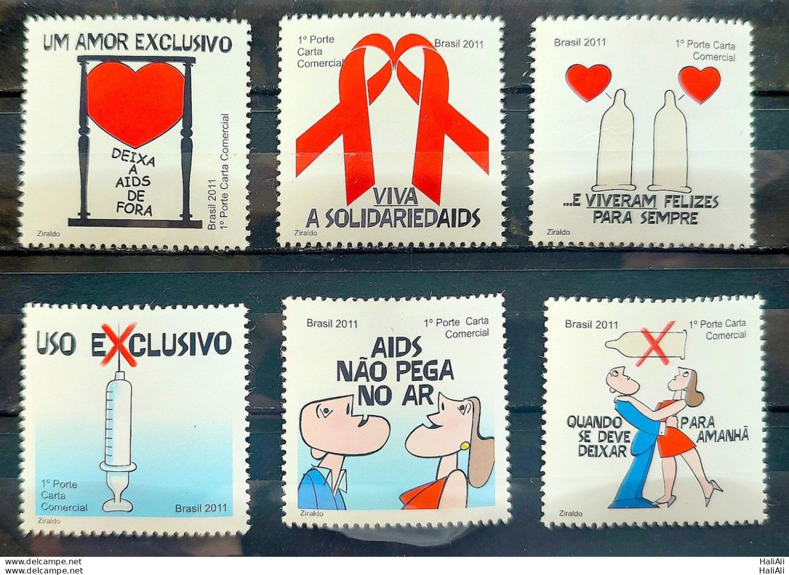 C 3158 Brazil Stamp AIDS Prevention Campaign Health 2011 Complete Series Separated - Unused Stamps