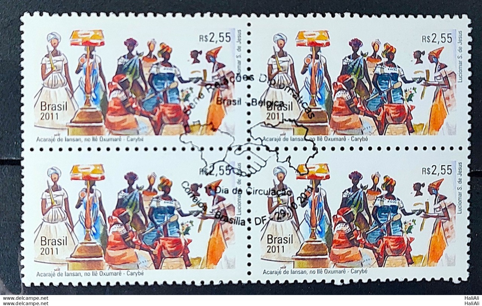 C 3151 Brazil Stamp Diplomatic Relations Belgium Acaraje Gastronomy 2011 Block Of 4 CBC Brasilia - Unused Stamps